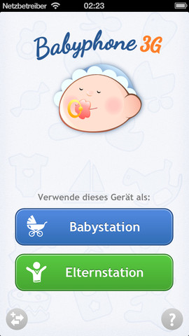 Babyphone 3G Auswahlscreen